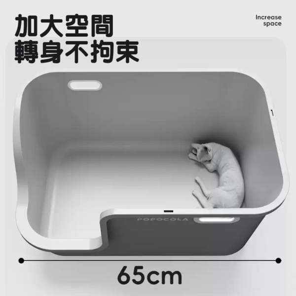 【POPOCOLA 波波卡拉】走廊式全封閉超大貓砂盆（附貓砂鏟）