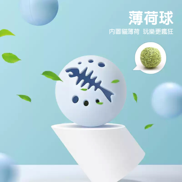 魚骨逗貓球－貓薄荷球＋鈴鐺球＋炫光球